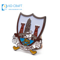 Wholesale personalized custom design your own metal shield shaped enamel sports club hockey badge